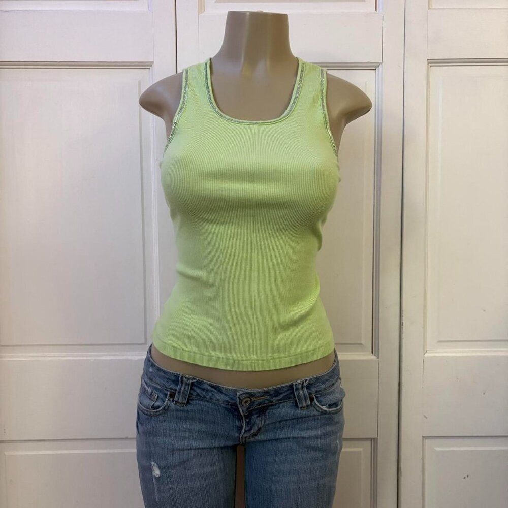 Y2K Self Esteem Sequin Neckline Tank Top